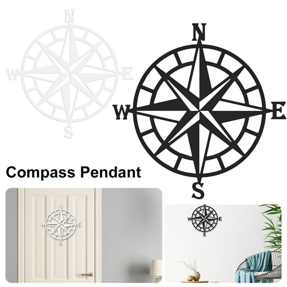 Pcapzz Compass Wall Decor,Metal Nautical Compass Wall Art Wall Hanging Compass for Indoor Outdoor Living Room Bedroom Garden Patio