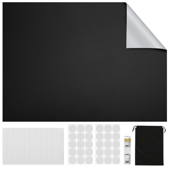 Pcapzz DIY Blackout Curtains No Drill Blackout Shades Blackout Blinds with Double Sided Adhesive 210D Waterproof Oxford Cloth Window Shades Privacy Protection for Indoor or Travel Use