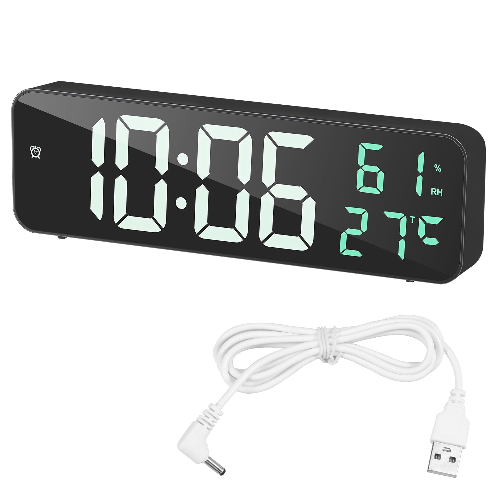 Pcapzz Digital Alarm Clock with Temp Date Display 3 Level Dimmable