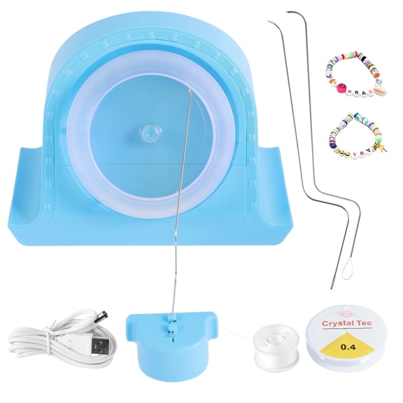 Pcapzz Electric Bead Spinner Efficient Bead Spinner Machine Electric Bead Bowl Spinner Time Saving Clay Bead Spinner with 2 Needles Bracelet Making Spinner with Nonslip Bottom for DIY Beading