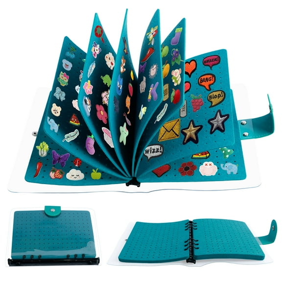 Pcapzz Enamel Pin Display Book with Clear PVC Cover 8 Pages Pin Book Pin Organizer Book Large Capacity Pin Collection Book Pin Trading Book Pin Display Holder for Pins Badges