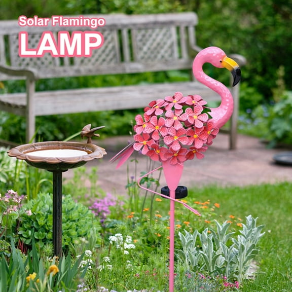 Pcapzz Flamingo Solar Lights Outdoor Solar Flamingo Stake Lights Waterproof Pink Flamingo Decorative Lights for Lawn Patio Garden