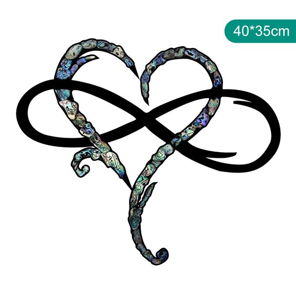 Pcapzz Infinity Heart Metal Wall Decor,Unique Infinity Heart Wall Decor Love Sign Plaque Art Geometric Wall Decor Set For Home Indoor Outdoor