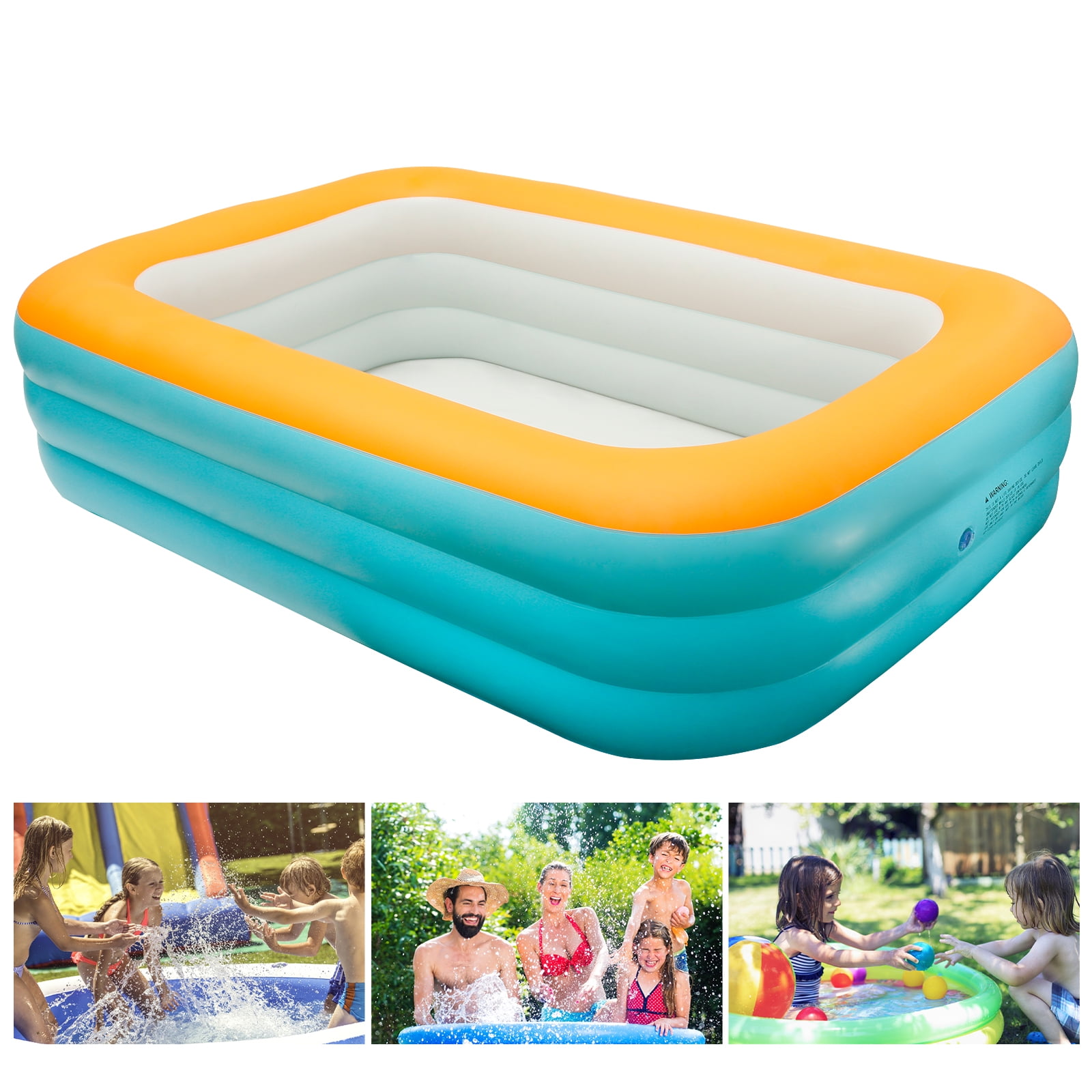 Pcapzz Inflatable Swimming Pool with Inflatable Soft Floor Blow Up Pool for Kids Adults Fun Kids