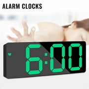 Pcapzz Large Alarm Clock 6.2" LED Digital display Dual Alarm with USB Charger Port for Seniors Simple Bedside Big Number green Alarm Clocks for bedrooms