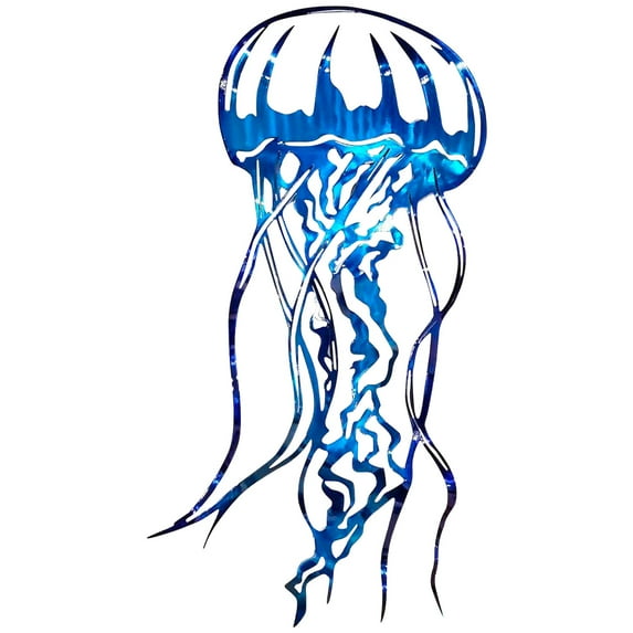 Pcapzz Metal Art Jellyfish Interior Decoration Crafts Beach Theme Decor,Metal Jellyfish Wall Decor for Living Room Office Garden