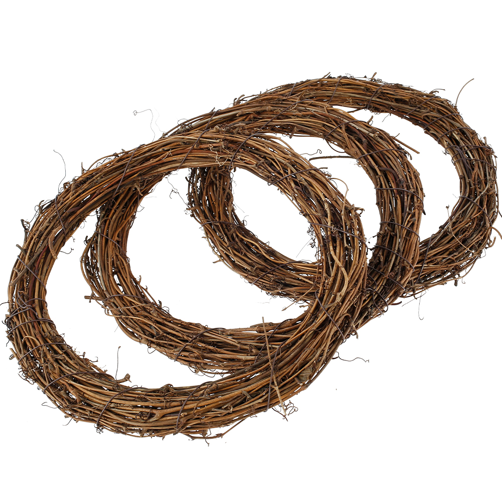 Pcapzz Natural Wreath 25/30cm Diameter Retro Christmas Rattan Wreath ...