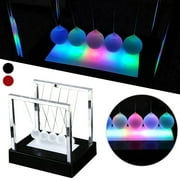 Pcapzz Newtons Cradle Unique Design with Pendulum Light, Frosted Glass, Black, 0.61 lb, 5.85"