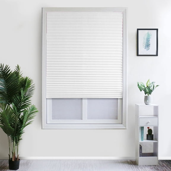 Pcapzz Non-Woven Pleated Blinds, White 35.4" x 59"