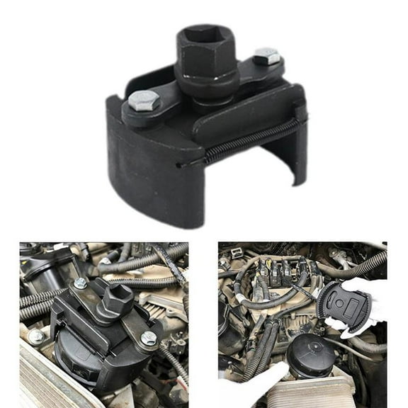 Pcapzz Oil Filter Wrench,Filter Housing Removal Tool 1/2inch Drive Oil Filter Remover Kit 2-Jaws Oil Cap Off Removal Puller Tool for Housing Tool