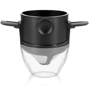 Pcapzz Pour Over Coffee Maker,Portable Stainless Steel Reusable Coffee Filter, Mini Collapsible Paperless Single Serve 1-2 Cup Coffee Dripper Cup Travel Camping Offices Backpacking