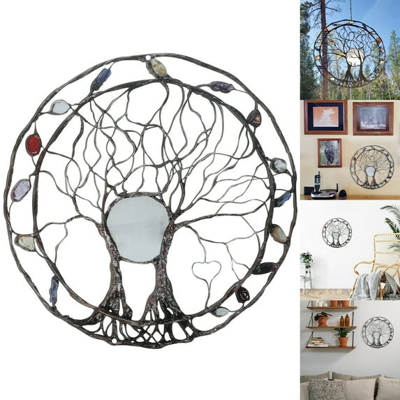 Pcapzz Tree of Life Decorative Wall Hanging Artwork,Tree of Life Metal Wall Art,Wonderful Rustic Sculpture for Wall Home Office Decor 9.8 in