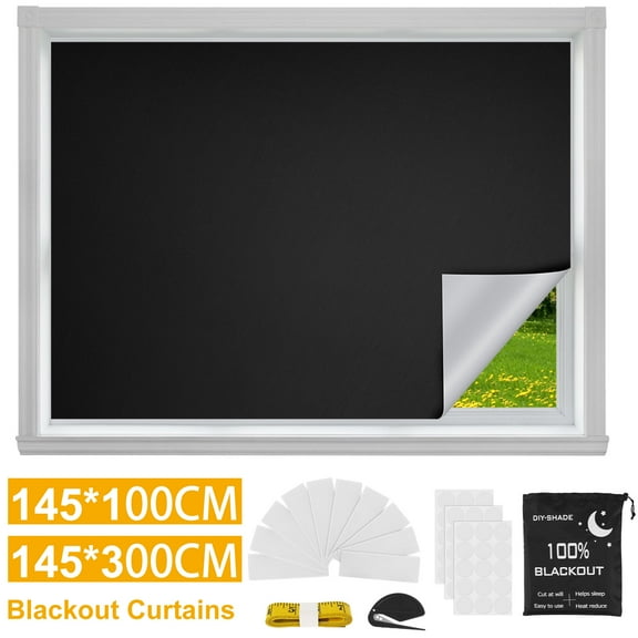 Pcapzz Upgraded Portable Blackout Curtains Oxford Cloth Travel Blackout Shades Multifunctional Blackout Blinds Shade DIY Cuttable Temporary Blackout Blinds for Indoor Shade,01