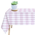 thumbnail image 1 of Pcapzz Vinyl PVC Tablecloth Rectangle Picnic Tablecloth Waterproof Oil-Proof 100% Plaid Plastic Reusable Large Table Covers for Dining,Picnic,Outdoor,137×220cm,Pink, 1 of 11