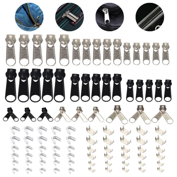 Pcapzz Zip Slider Replacement Smooth Metal Zipper Multiple Sizes Colors Durable Zipper Head DIY Zip Accessories for Clothing Backpack Tent Sleeping Bag Shoes