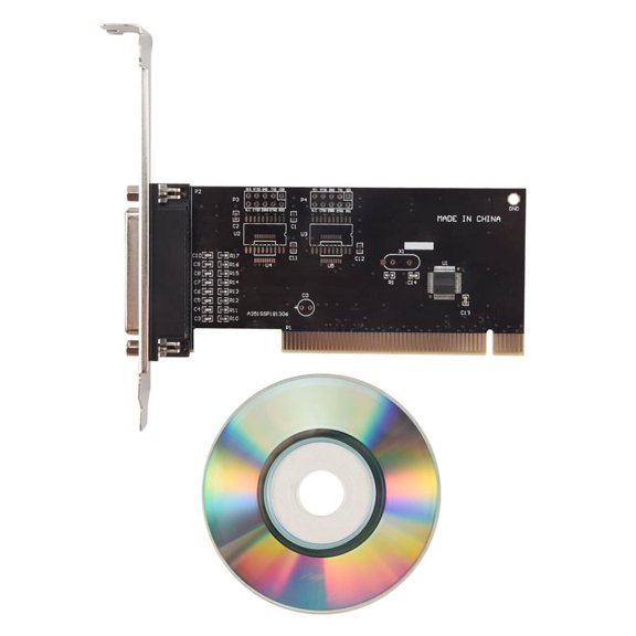 Pci Expansion Card Adapter 25Pin Parallel Pci To Parallel Db25 Printer Port Controller Card,1 * Expansion Card 1 * CD Driver,black