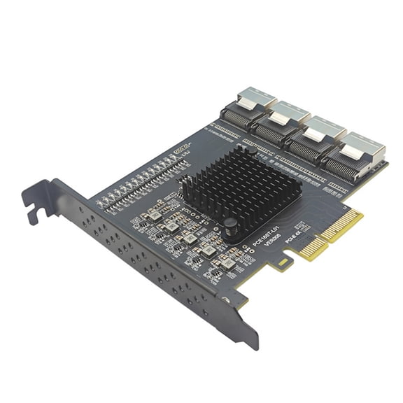 Pcie Adapter 4 Port SFF-8087 16 Port SATA3.0 Expansion Card SATA3.0 Controller 6Gbps Speed Adapter Card Replacement