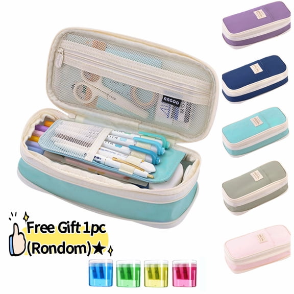 Pcksrro Large-Capacity Pencil Case Macaron Color Matching Can Be Transformed Into An Upgraded Pencil Case Stationery Box