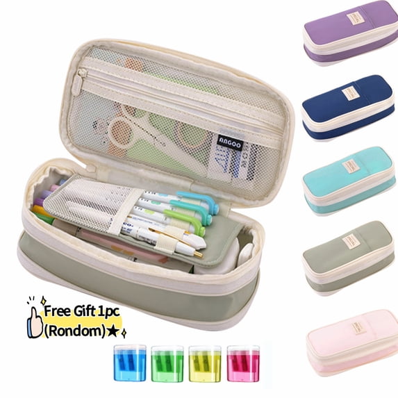 Pcksrro Large-Capacity Pencil Case Macaron Color Matching Can Be Transformed Into An Upgraded Pencil Case Stationery Box