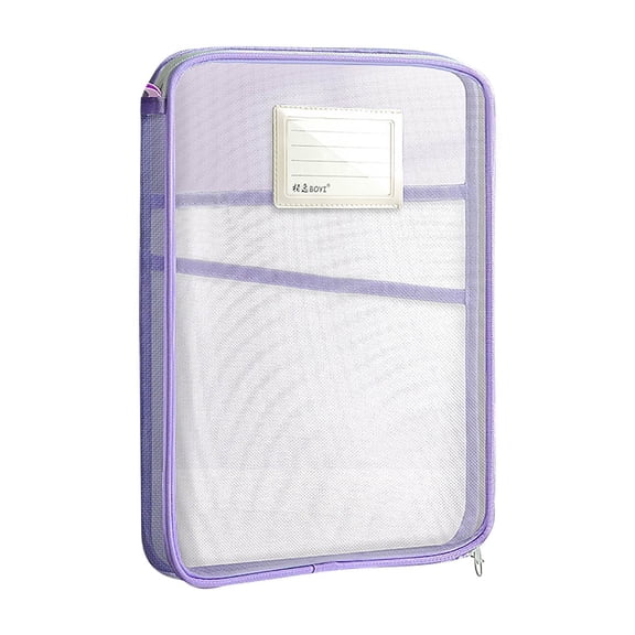 Pcksrro Transparent Storage Bag Student A4 Book File Bag Mesh Classification Homework Storage Bag Transparent Handheld Exam Paper Tutoring Storage Bag