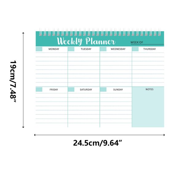 Pcksrro Weekly Planner Notepad To Do List Pad With 52 Tear Off Sheets,Weekly Calendar Desk Pad For Home & Office Maximizing Productivity, 7.5X10 Inches