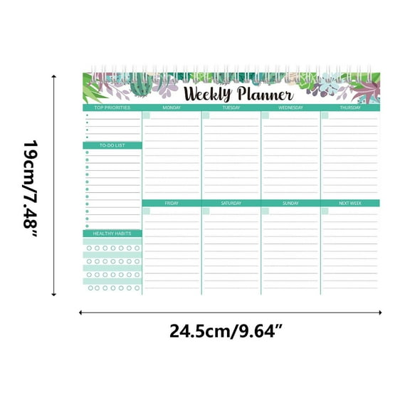 Pcksrro Weekly Planner Notepad To Do List Pad With 52 Tear Off Sheets,Weekly Calendar Desk Pad For Home & Office Maximizing Productivity, 7.5X10 Inches