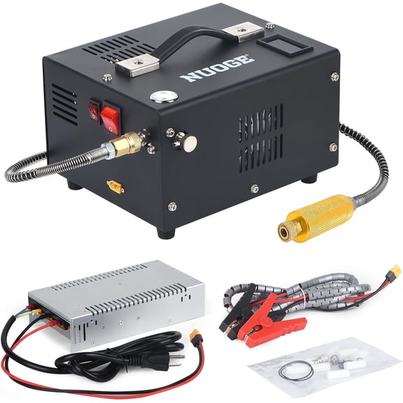 Pcp Air Compressor 4500Psi 30Mpa Powered by Car 12V Dc or Home 110V Ac W/Converter Paintball/Scuba Tank Compressor Pump