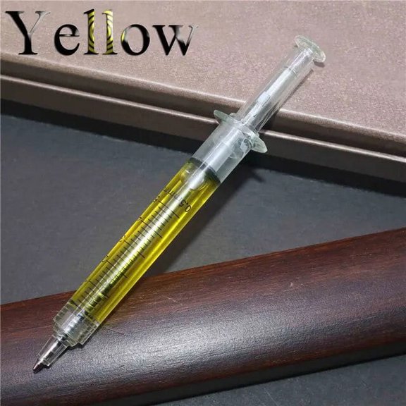 Pcs 0.7mm Steel Pen Syringe Ballpoint Pen Magic Gel Pen Blue Ink Student Learning Stationery Creative Gift Writing Toy