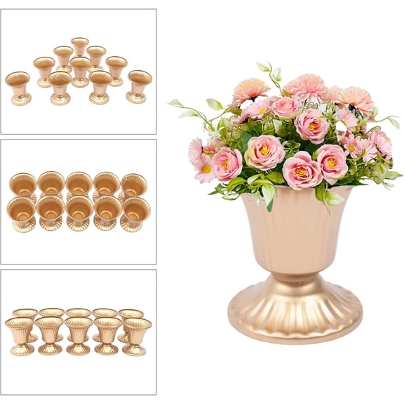 Pcs of 10 Mini Sized Metal Vase,3.94" Tall Baking Lacquer Trumpet Vase Flower Holder,Flower Stands Wedding Arrangement Decor,Place in Bedroom,Living Room,Porch,Outdoor Garden