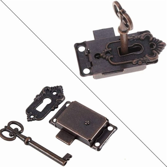 Pcs Cabinet Lock Antique Lock Decorative Furniture Lock With Key, Antique Quartet Classic Decorative Lock Kitchen Furniture Box Drawer Lock