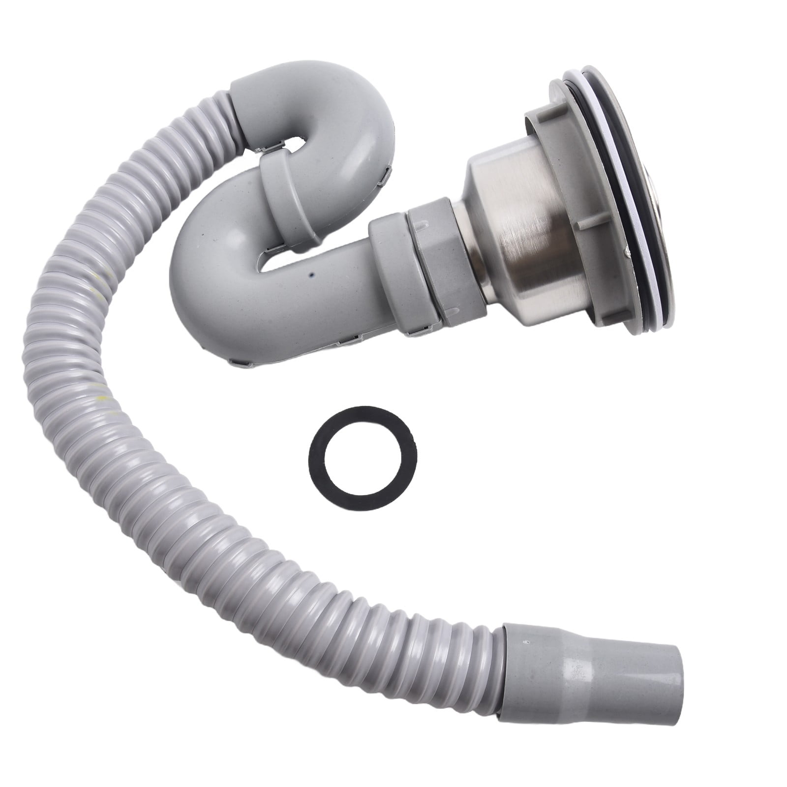 Pcs Stainless Steel Sink Drain Assembly S-trap Sink Drainer And Pipe S Bend Hose Wire Drain Kit For Bathroom Kitchen