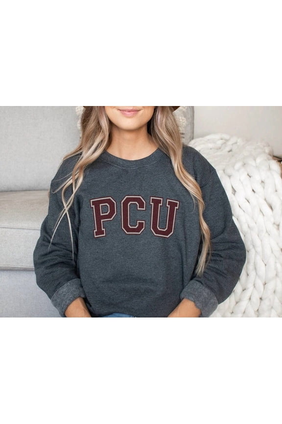 Pcu Varsity Letterman University Sweatshirt, Progressive Care Unit Nurse Crewneck Sweater, Nursing Crew Neck Shirt Rn Nurses Week
