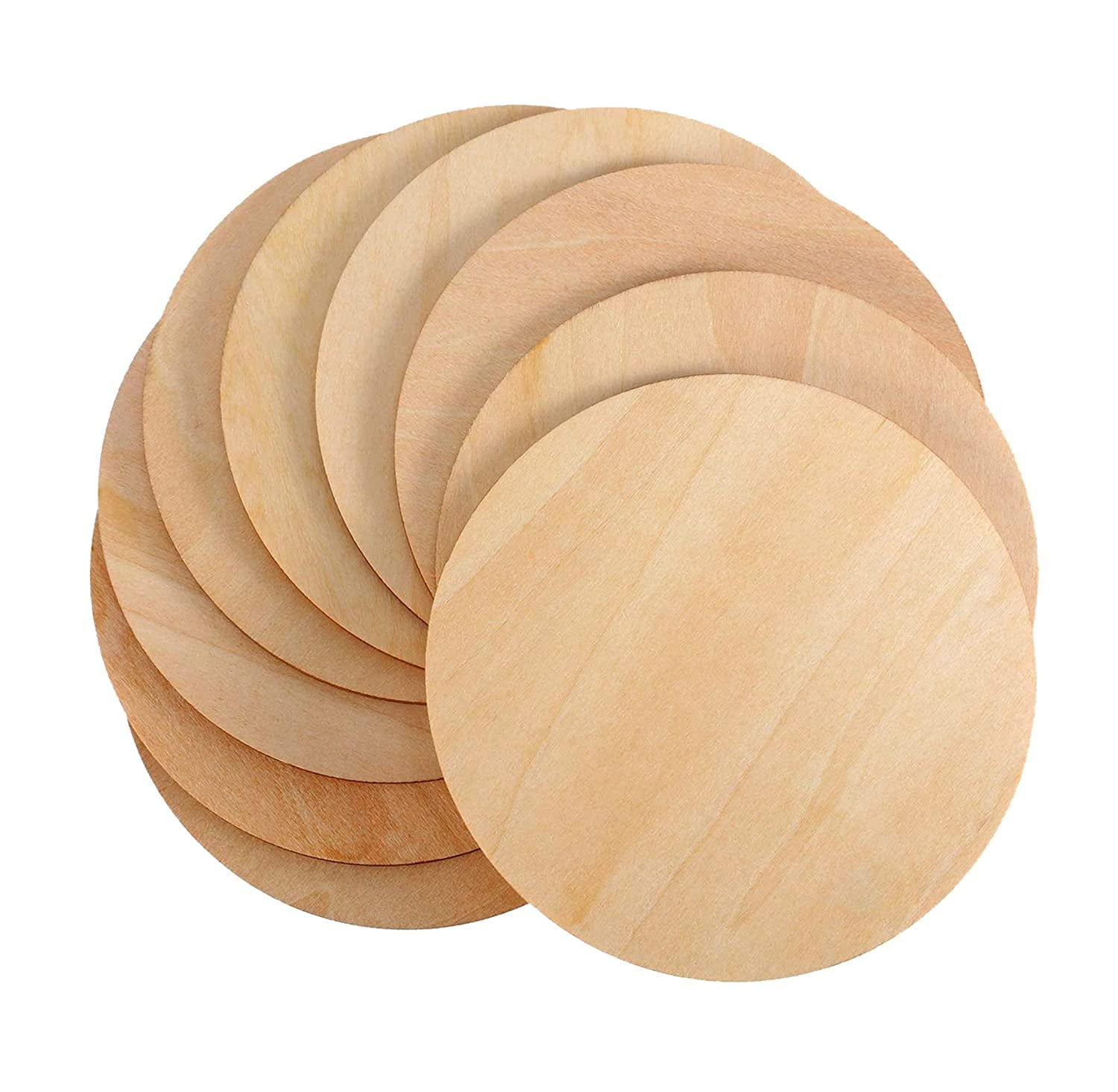 yangbaga 36Pcs Unfinished Wood Coasters-4 Unfinished Natural Wood Slices  for Crafts Round with Non-Slip for Wedding Decoration/Blank Coa