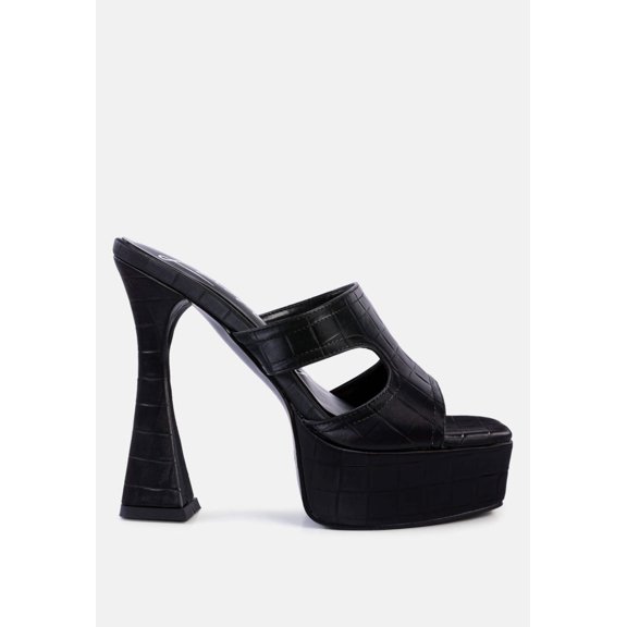 Pda Croc High Heel Platform Sandals