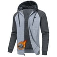 thumbnail image 1 of Pdbokew Hoodies for Men Heavyweight Fleece Sweatshirt - Full Zip Up Fleece Jacket Lightgrey/Grey 2XL, 1 of 7