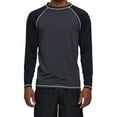thumbnail image 1 of Weilanxin Long Sleeve Swim Shirts for Men Sun Protection Shirt Running Rashguard UPF 50+ UV Swimwear Athletic Workout CharcoalGray/Black Size 2XL, 1 of 7