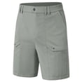 thumbnail image 1 of Pdbokew Men's Cargo Stretch Short 6 Pockets Include 2 Zipper Pocket Comfortable Elastic Waist Causal Work Shorts Golf Hiking Short Grey Green 38, 1 of 9