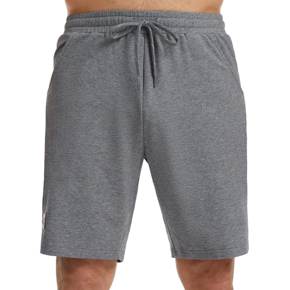 Men's Casual Shorts - Premium Cotton Blend with Elastic Drawstring Waistband, Side Pockets Relaxed Fit Lightweight Shorts for Walking, Travel, and Everyday Comfort Dark gray 34