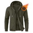 thumbnail image 1 of Pdbokew Men's Fleece Lined Hoodie Thick Hooded Jacket Winter Warm Sweatshirts Green S, 1 of 8
