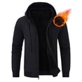 thumbnail image 1 of Pdbokew Men's Fleece Lined Jacket Thick Hooded Jacket Winter Warm Coats Black L, 1 of 8