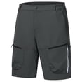 thumbnail image 1 of Weilanxin Men's Hiking Cargo Shorts Waterproof Reflective Stripe with 6 Zipper Pockets DarkGrey S, 1 of 7