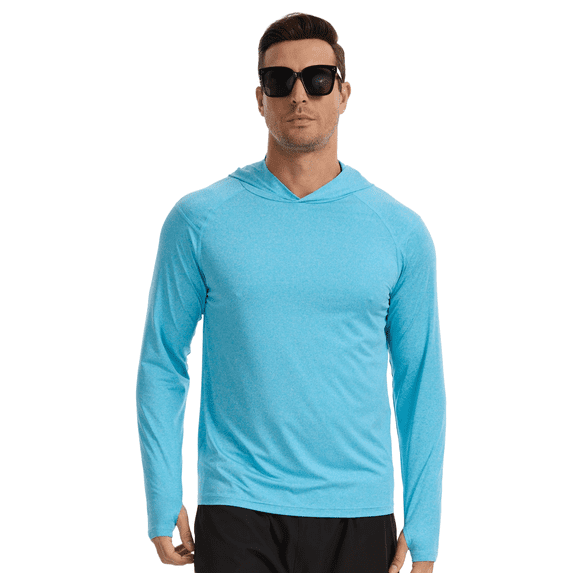Pdbokew Men's Lightweight Pullover Hoodie Long Sleeve Sweatshirt Blue M