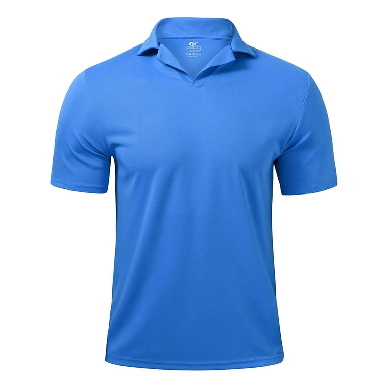 Pdbokew Men s Polo Shirts with Short Sleeve Casual Solid Color Regular Fit Shirts for Men Blue M Walmart