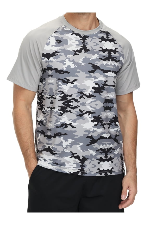 Weilanxin Men's Short Sleeve Swim Shirts Rash Guard UPF 50+ Quick Dry Shirt for Men Running Tops Grey XL