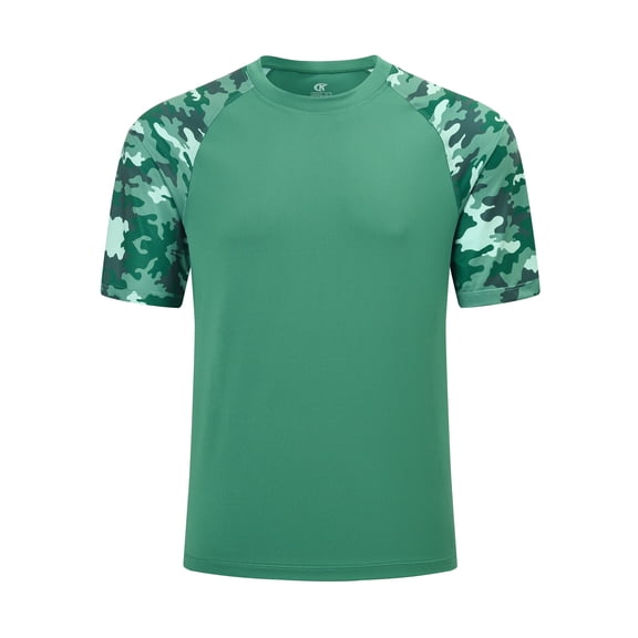 Weilanxin Men's Short Sleeve Swim Shirts Rash Guard UPF 50+ Sun Protection Quick Dry T-Shirt for Fishing Hiking ArmyGreen S