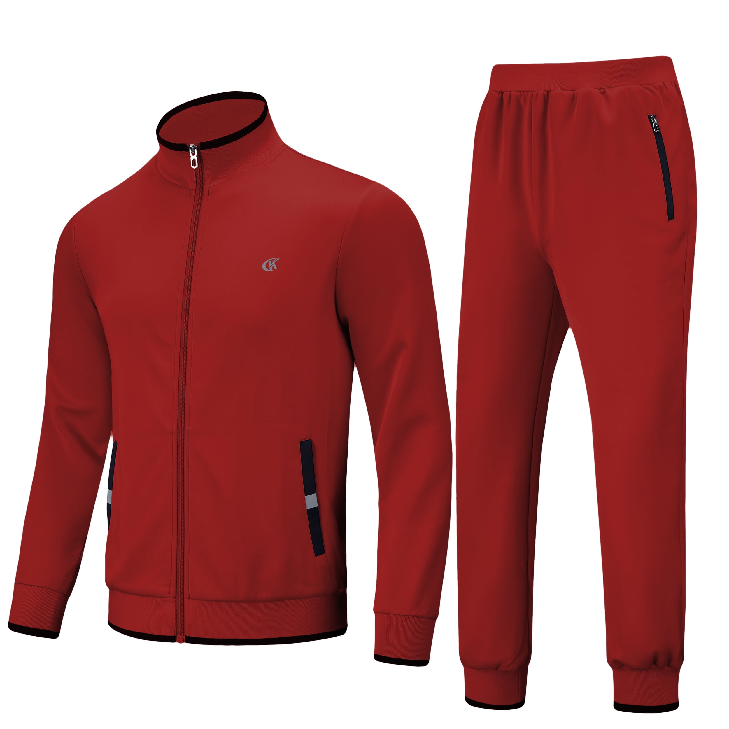 Mens tracksuit 2 pieces,Athletic sweatsuit for men Outfit,Big and Tall  Casual Hoodie jogger set(Red,5xl)