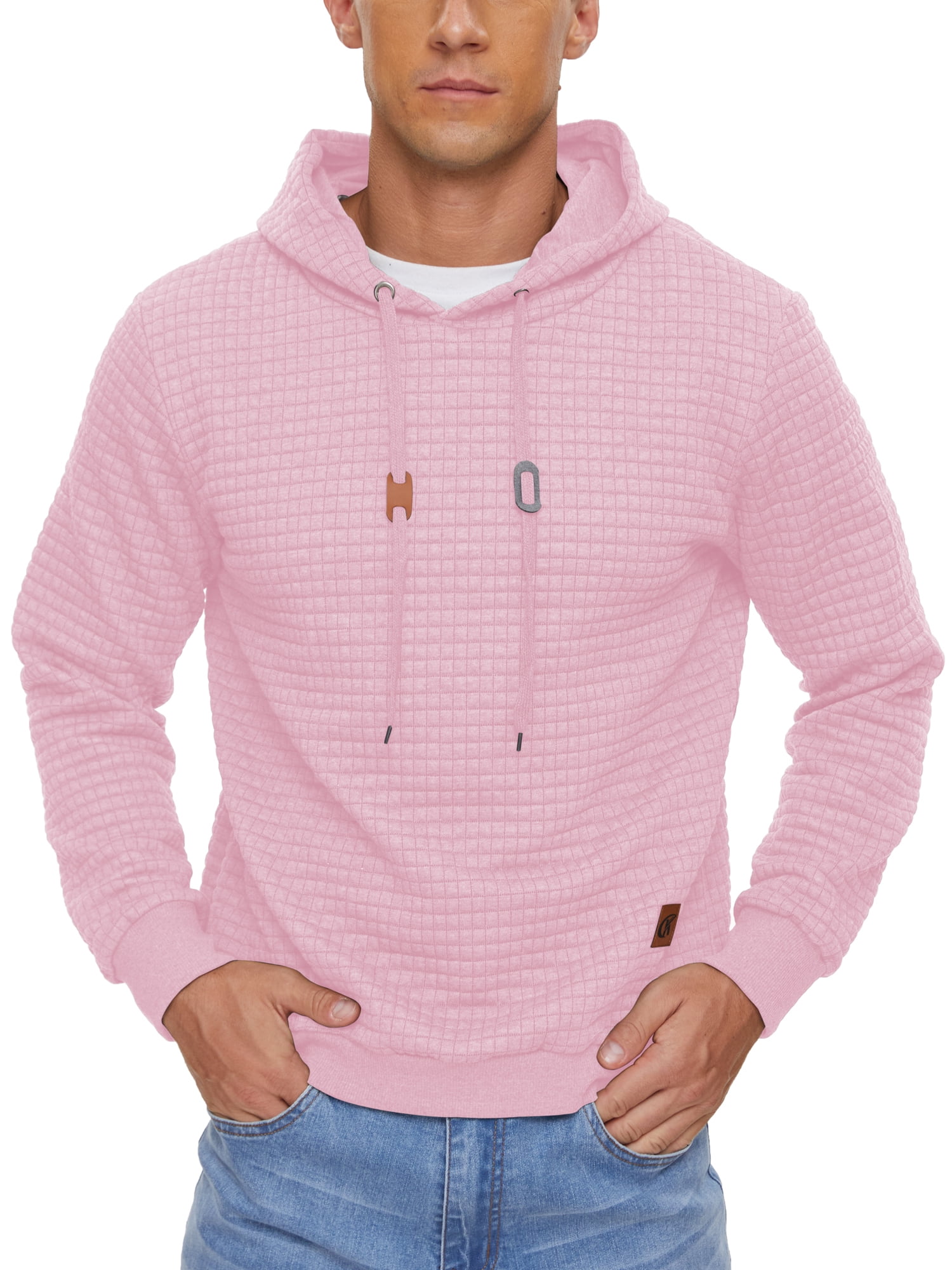 Pink hooded hotsell sweatshirt mens