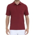 thumbnail image 1 of Weilanxin Mens Polo Shirts Short Sleeve Casual Striped Stylish Dry Fit Performance Designed Collared Golf Polo Shirts for Men Burgundy M, 1 of 8
