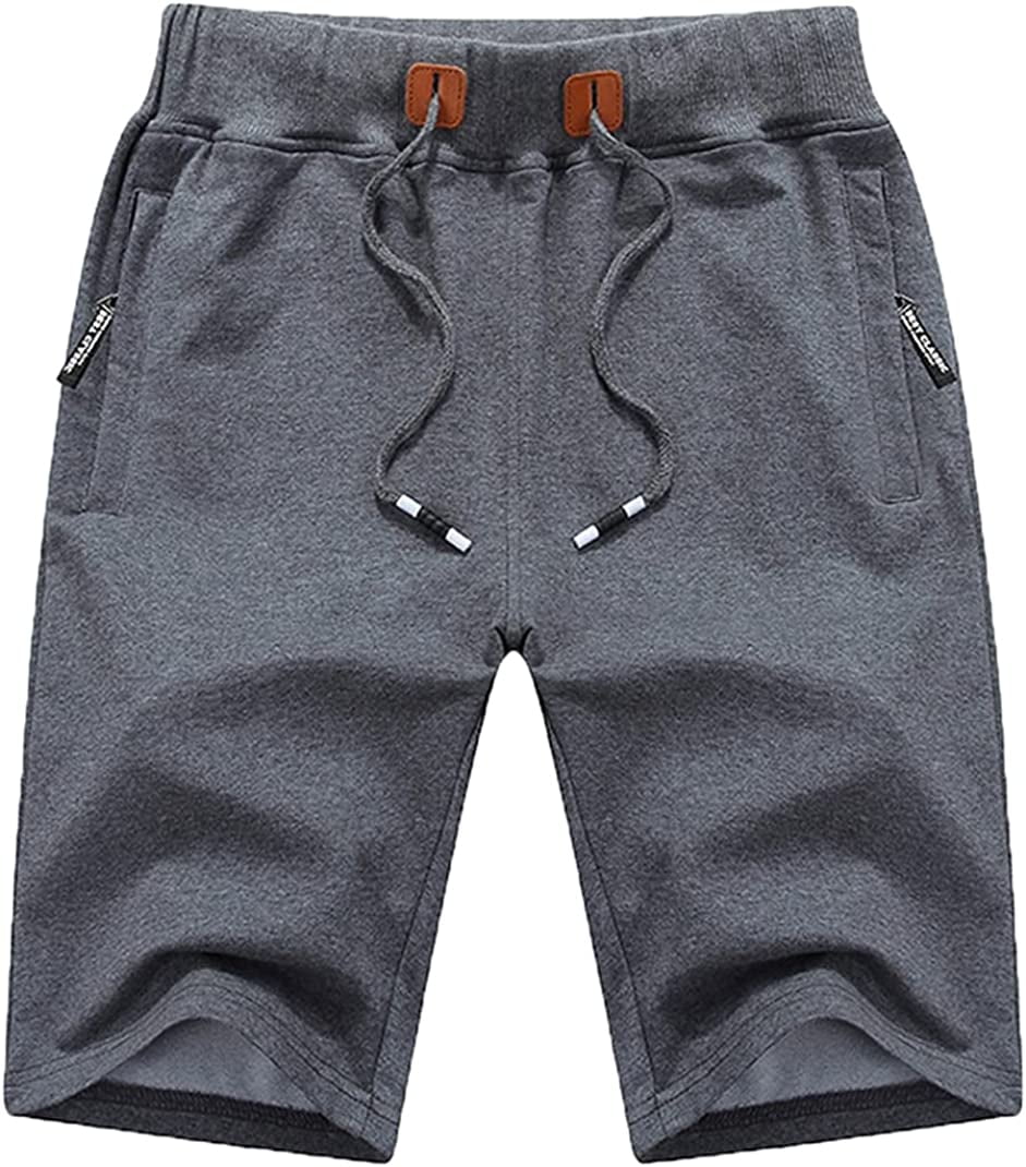 WEILANXIN Store Weilanxin Mens Shorts Casual Drawstring Zipper Pockets Elastic Waist Workout Shorts for Men Darkgray 29