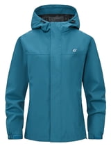 Pdbokew Packable Rain Jacket for Women Waterproof Raincoats with Hood Dark Green S